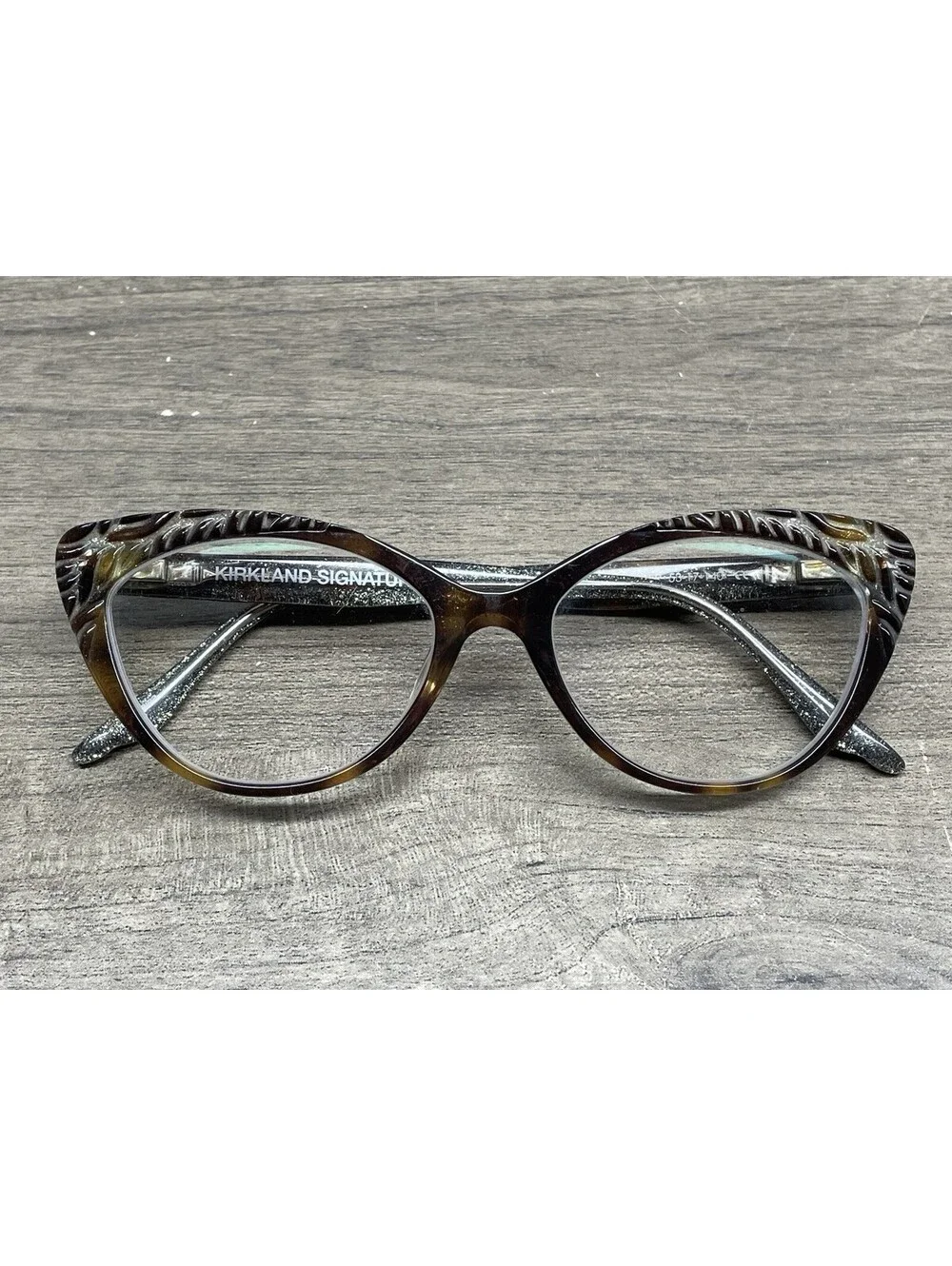 Kirkland Signature KS Tammy Tort Glitter Eyeglasses Brown 53-17-140 FRAMES ONLY